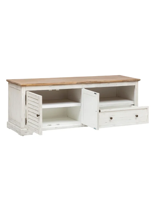 Atmosphera Olbia Elegant Design Wooden TV Stand White and Brown 50 x 40 x 140 cm 197721